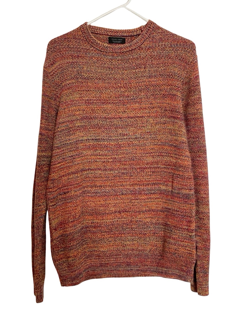 Zara Man Mens Sweater Size Large Multicolor Crewneck Pullover